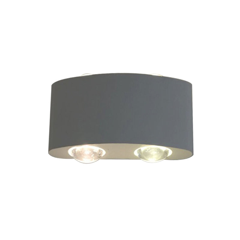 Metal drum-shaped wall lamp Modernism 4 light bulbs White wall lamp with white/warm light Clearhalo 'Cast Iron' 'Glass' 'Industrial' 'Modern' 'Tiffany' 'Traditional wall lights' 'Wandleuchte' Leuchte' 505274_0cd3c785-4445-4f01-8cfd-401264848e6b