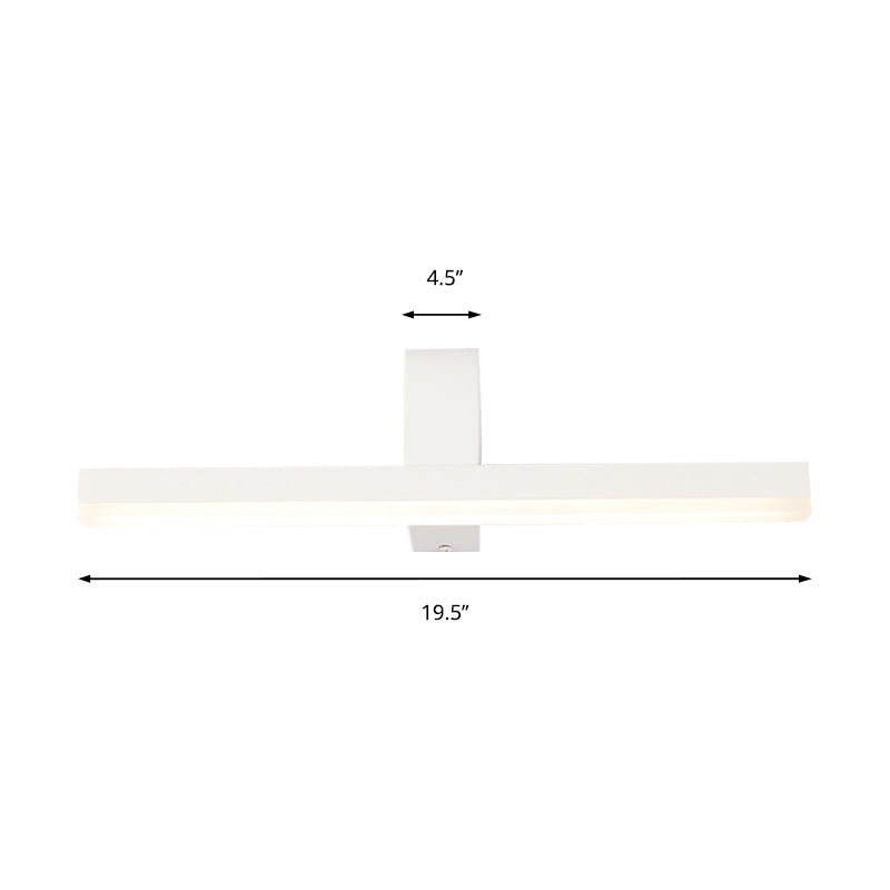 Linear Vanity Lamp Modern Metal Led White/Black Wall Mount Vanity Light in Natural Light, 16"/19.5"/23.5" Wide Clearhalo 'Cast Iron' 'Glass' 'Industrial' 'Modern wall lights' 'Modern' 'Tiffany' 'Traditional wall lights' 'Vanity Lights' 'Wall Lights' Lighting' 512090