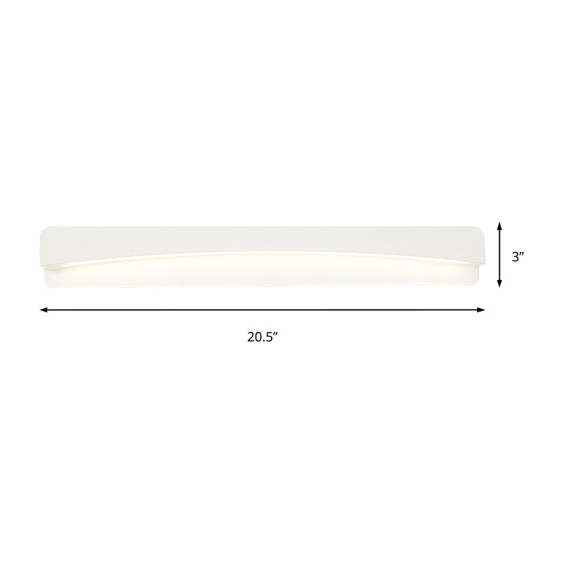 Acrylic Rectangular Vanity Lighting Modernist Led White Wall Mounted Light Fixture in Natural Light, 16.5"/20.5"/24.5" Wide Clearhalo 'Modern wall lights' 'Modern' 'Vanity Lights' 'Wall Lights' Lighting' 512101