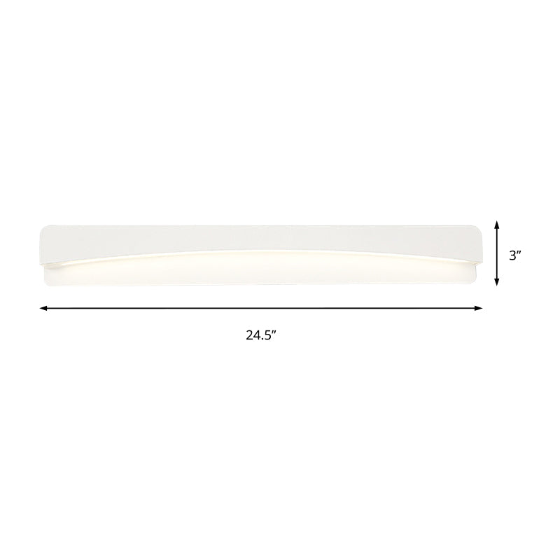 Acrylic Rectangular Vanity Lighting Modernist Led White Wall Mounted Light Fixture in Natural Light, 16.5"/20.5"/24.5" Wide Clearhalo 'Modern wall lights' 'Modern' 'Vanity Lights' 'Wall Lights' Lighting' 512102