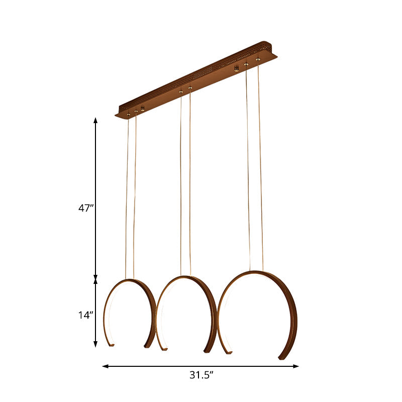 Acrylic C-Shape Pendant Lighting Simple Style White/Coffee LED Ceiling Pendant for Dining Room Clearhalo 'Ceiling Lights' 'Modern Pendants' 'Modern' 'Pendant Lights' 'Pendants' Lighting' 512474
