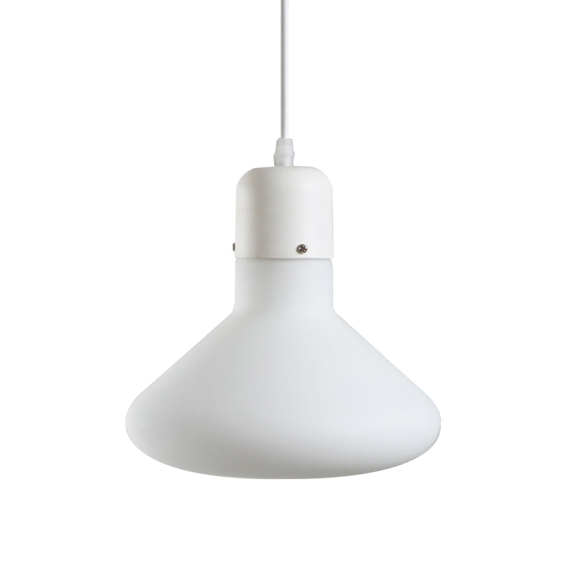 1 Light Dining Room Pendant Light Simple White Suspension Light with Cone/Globe/Cylinder Glass Design Clearhalo 'Ceiling Lights' 'Glass shade' 'Glass' 'Modern Pendants' 'Modern' 'Pendant Lights' 'Pendants' Lighting' 512861
