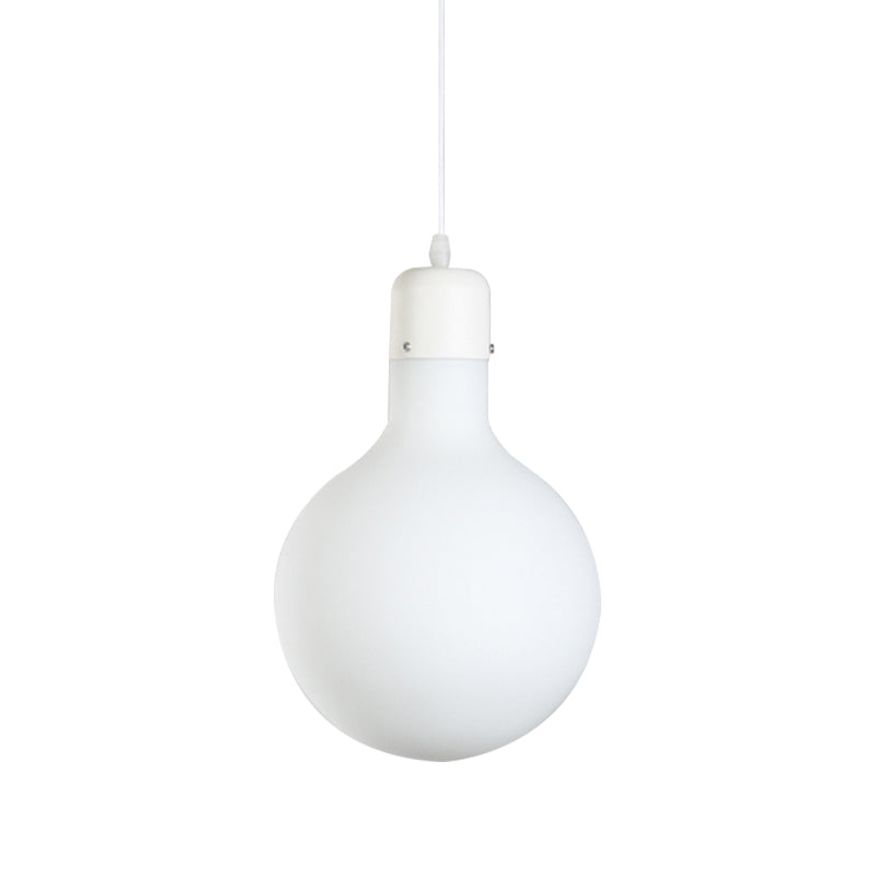 1 Light Dining Room Pendant Light Simple White Suspension Light with Cone/Globe/Cylinder Glass Design Clearhalo 'Ceiling Lights' 'Glass shade' 'Glass' 'Modern Pendants' 'Modern' 'Pendant Lights' 'Pendants' Lighting' 512866