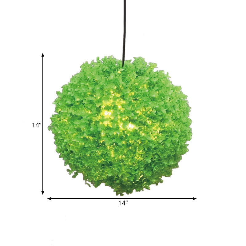 1 Head Ceiling Light Industrial Restaurant LED Plant Hanging Lamp with Global Metal Shade in Green, 12"/14"/16" Dia Clearhalo 'Art Deco Pendants' 'Cast Iron' 'Ceiling Lights' 'Ceramic' 'Crystal' 'Industrial Pendants' 'Industrial' 'Metal' 'Middle Century Pendants' 'Pendant Lights' 'Pendants' 'Tiffany' Lighting' 519358