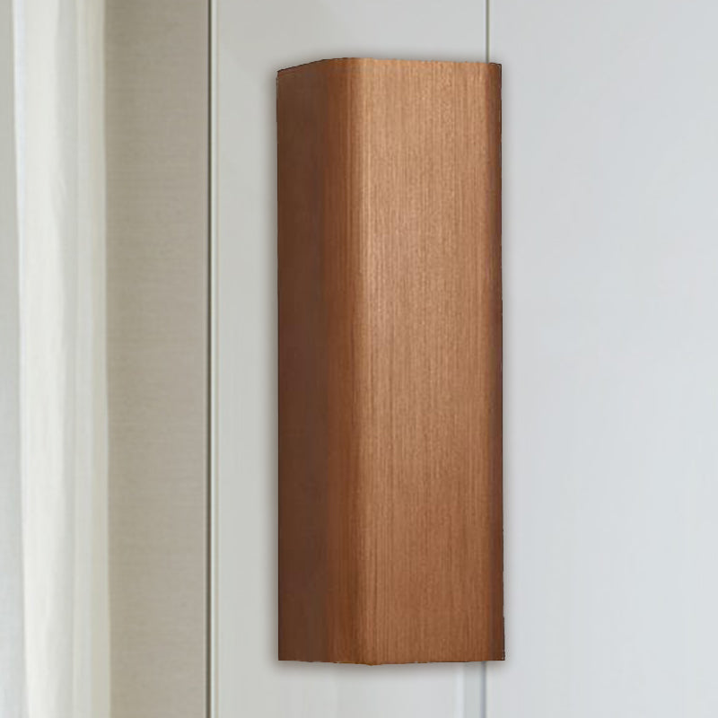Modern Cuboid Wall Mounted Light Metal Living Room LED Up and Down Wall Sconce in Bronze/Gold/Coffee Clearhalo 'Cast Iron' 'Glass' 'Industrial' 'Modern wall lights' 'Modern' 'Tiffany' 'Traditional wall lights' 'Wall Lamps & Sconces' 'Wall Lights' Lighting' 519853