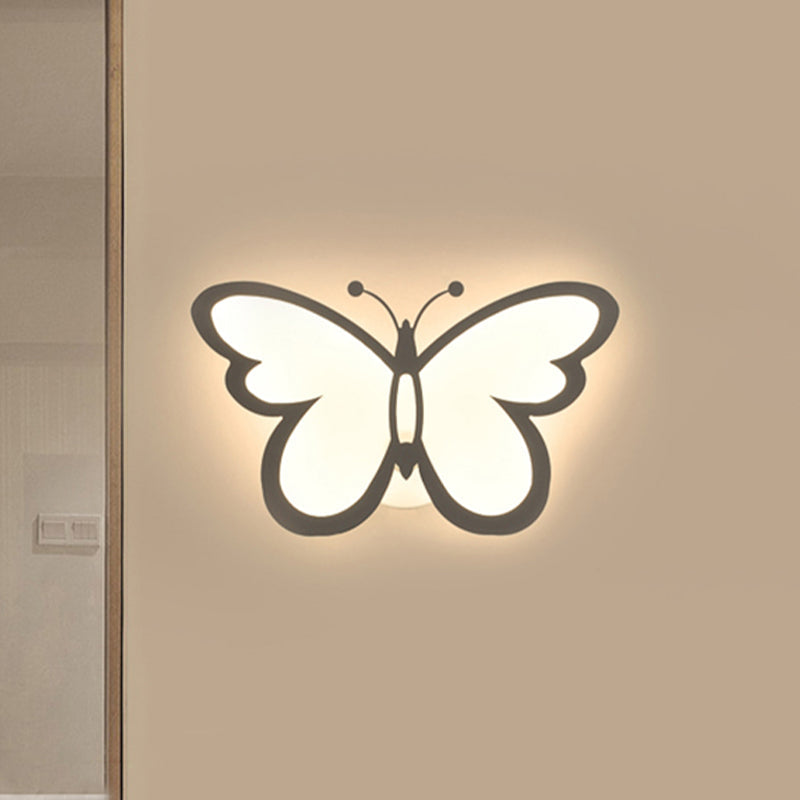 Modern 1/3 Lights LED Sconce Light White Acrylic Butterfly Wall Mounted Night Lamp in White/Natural Light Clearhalo 'Modern wall lights' 'Modern' 'Wall Lamps & Sconces' 'Wall Lights' Lighting' 520436