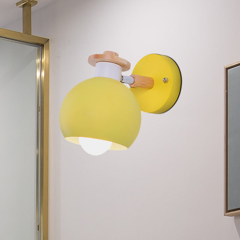 Single Light Spherical Wall Lamp Nordic Metal Sconce Light for Kindergarten Child Bedroom Clearhalo 'Wall Lamps & Sconces' 'Wall Lights' Lighting' 522437