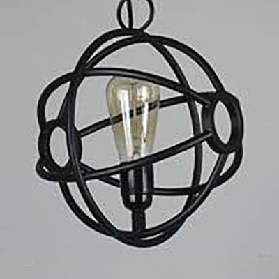 1 Head Orbit Pendant Lighting Fixture Antique Style Black/Dark Rust Iron Hanging Lamp for Dining Table Clearhalo 'Art Deco Pendants' 'Black' 'Cast Iron' 'Ceiling Lights' 'Ceramic' 'Crystal' 'Industrial Pendants' 'Industrial' 'Metal' 'Middle Century Pendants' 'Pendant Lights' 'Pendants' 'Rustic Pendants' 'Tiffany' Lighting' 5258