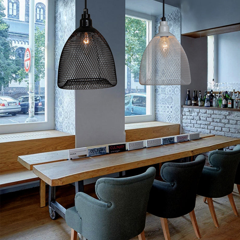 Bell Metal Pendant Light Industrial One Bulb Dining Room Hanging Ceiling Light in Black/White/Copper Clearhalo 'Art Deco Pendants' 'Black' 'Cast Iron' 'Ceiling Lights' 'Ceramic' 'Crystal' 'Industrial Pendants' 'Industrial' 'Metal' 'Middle Century Pendants' 'Pendant Lights' 'Pendants' 'Rustic Pendants' 'Tiffany' Lighting' 5279
