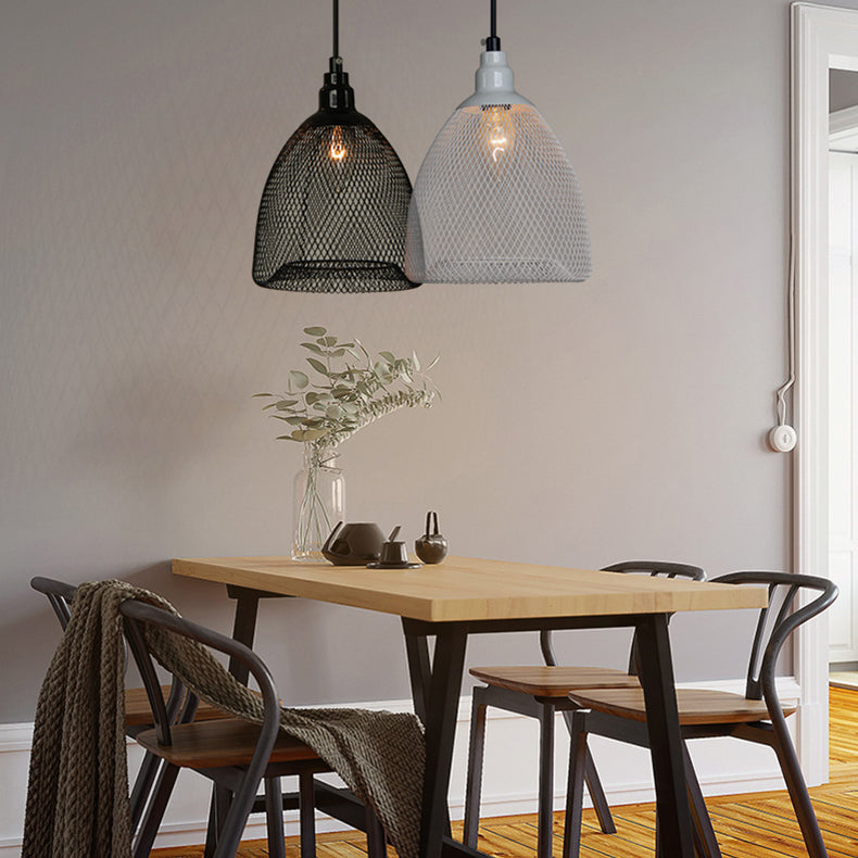 Bell Metal Pendant Light Industrial One Bulb Dining Room Hanging Ceiling Light in Black/White/Copper Clearhalo 'Art Deco Pendants' 'Black' 'Cast Iron' 'Ceiling Lights' 'Ceramic' 'Crystal' 'Industrial Pendants' 'Industrial' 'Metal' 'Middle Century Pendants' 'Pendant Lights' 'Pendants' 'Rustic Pendants' 'Tiffany' Lighting' 5282