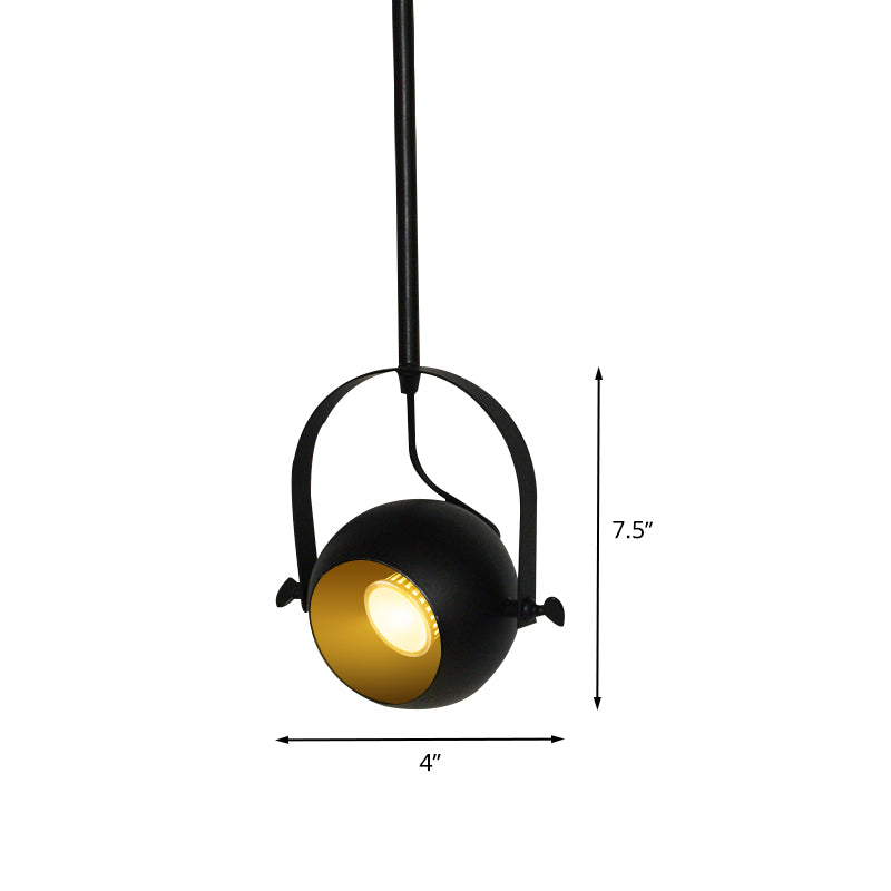 LED Dome Pendant Lighting Antiqued Black Finish Metallic Adjustable Hanging Spotlight with Handle Clearhalo 'Art Deco Pendants' 'Black' 'Cast Iron' 'Ceiling Lights' 'Ceramic' 'Crystal' 'Industrial Pendants' 'Industrial' 'Metal' 'Middle Century Pendants' 'Pendant Lights' 'Pendants' 'Rustic Pendants' 'Tiffany' Lighting' 537503