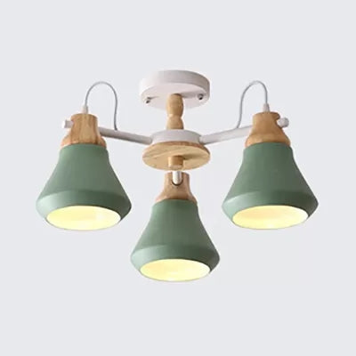 Child Bedroom Urn Shade Chandelier Metal 3-Bulb Nordic Stylish Pendant Light Clearhalo 'Ceiling Lights' 'Chandeliers' Lighting' options 53845