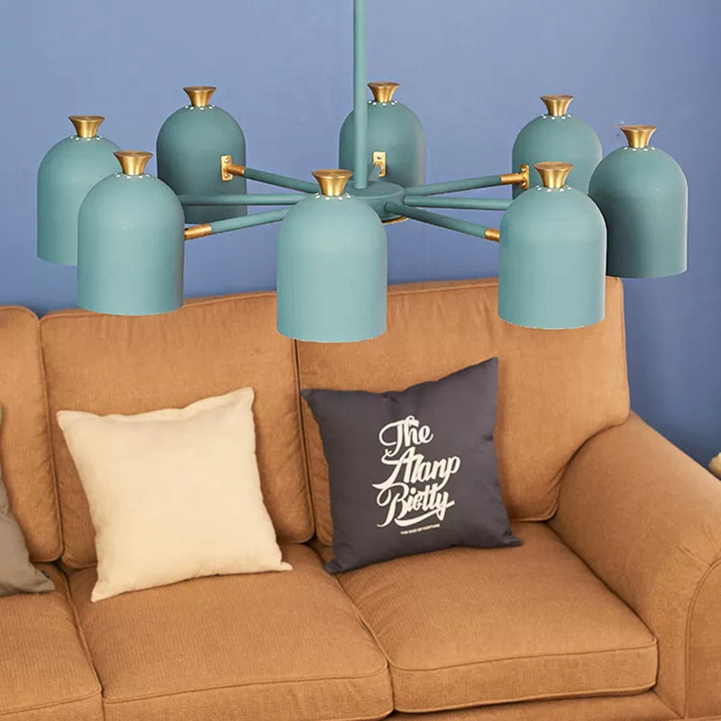 Rotatable Macaron Style Hanging Light Cup Shade 8 Lights Metal Chandelier for Dining Room Clearhalo 'Ceiling Lights' 'Chandeliers' Lighting' options 54667