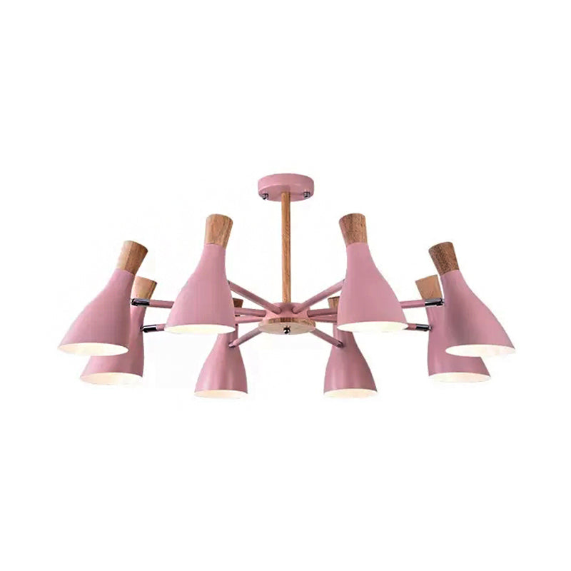 Rotatable Bottle Shape Chandelier Kids Metal Suspension Light in Pink for Nursing Room Clearhalo 'Ceiling Lights' 'Chandeliers' Lighting' options 54786
