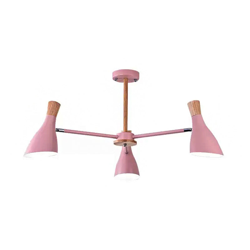 Rotatable Bottle Shape Chandelier Kids Metal Suspension Light in Pink for Nursing Room Clearhalo 'Ceiling Lights' 'Chandeliers' Lighting' options 54791