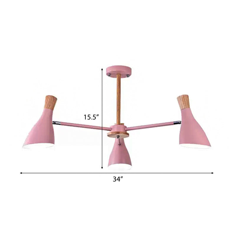 Rotatable Bottle Shape Chandelier Kids Metal Suspension Light in Pink for Nursing Room Clearhalo 'Ceiling Lights' 'Chandeliers' Lighting' options 54792
