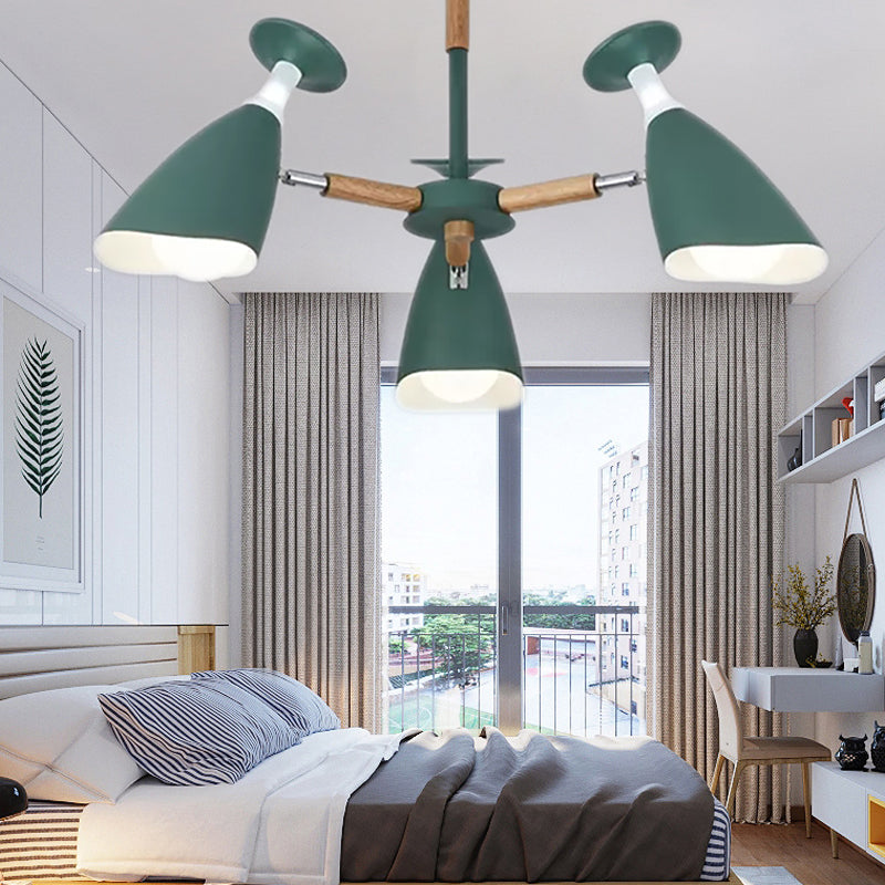 Rotatable Metal Goblet Chandelier Macaron Loft Suspension Light for Baby Bedroom Clearhalo 'Ceiling Lights' 'Chandeliers' Lighting' options 55276