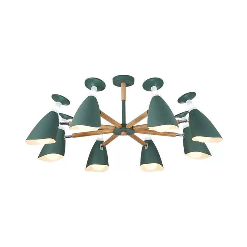 Rotatable Metal Goblet Chandelier Macaron Loft Suspension Light for Baby Bedroom Clearhalo 'Ceiling Lights' 'Chandeliers' Lighting' options 55282