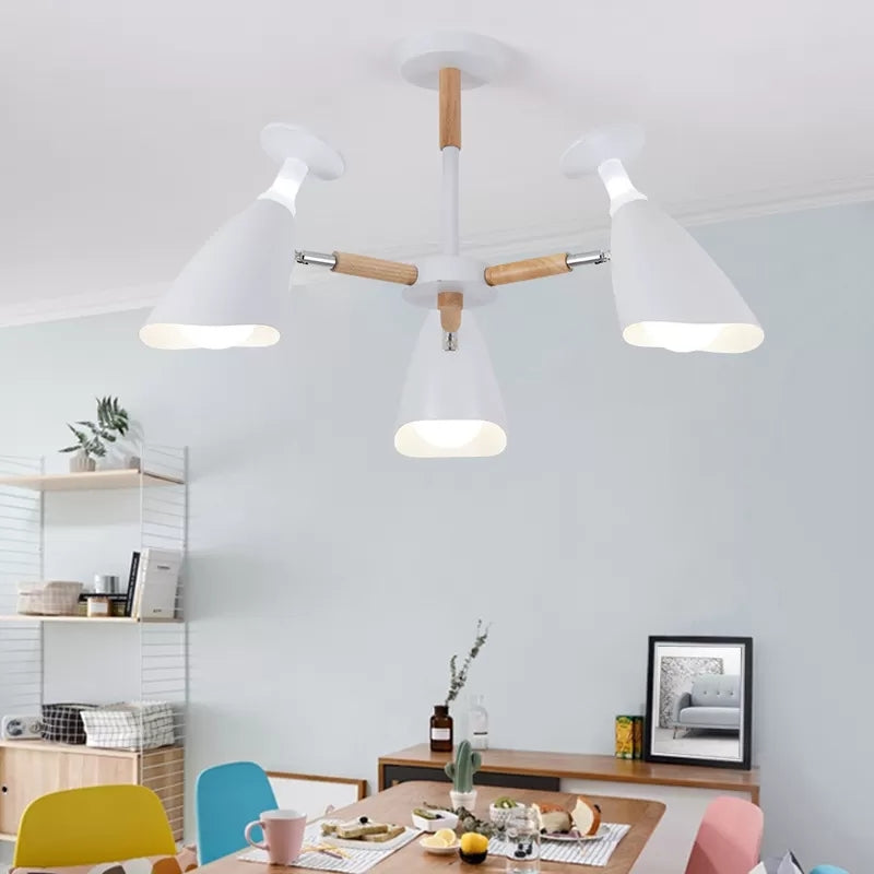Rotatable Metal Goblet Chandelier Macaron Loft Suspension Light for Baby Bedroom Clearhalo 'Ceiling Lights' 'Chandeliers' Lighting' options 55283