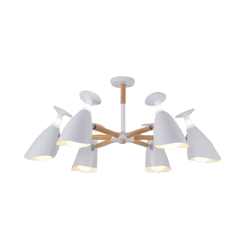 Rotatable Metal Goblet Chandelier Macaron Loft Suspension Light for Baby Bedroom Clearhalo 'Ceiling Lights' 'Chandeliers' Lighting' options 55284
