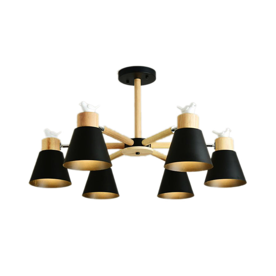 Modern Style Ceiling Pendant Light with Bird Bucket Shade Metal Chandelier for Bedroom Clearhalo 'Ceiling Lights' 'Chandeliers' Lighting' options 55320