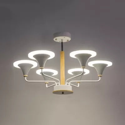 Nordic Modern Ceiling Pendant Light Curved Cone Shade Metal Hanging Light for Restaurant 6 Grey Clearhalo 'Ceiling Lights' 'Chandeliers' Lighting' options 55418_1d4ff208-9526-4022-873f-ea8d67660756