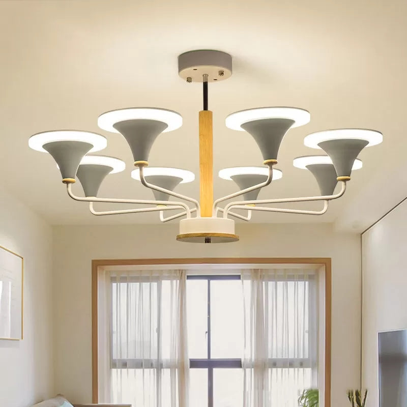 Nordic Modern Ceiling Pendant Light Curved Cone Shade Metal Hanging Light for Restaurant Clearhalo 'Ceiling Lights' 'Chandeliers' Lighting' options 55421