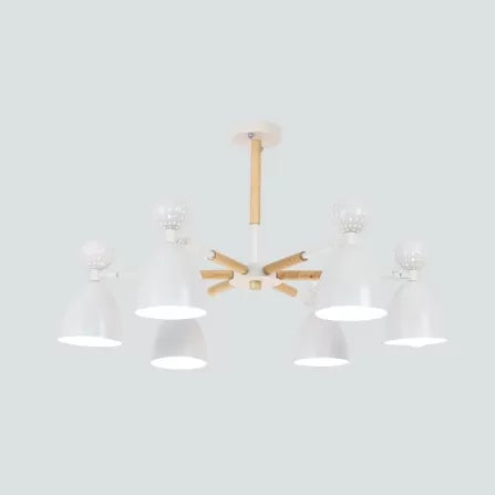 Metal Domed Shade Chandelier Child Bedroom 6 Heads Macaron Loft Hanging Light Clearhalo 'Ceiling Lights' 'Chandeliers' Lighting' options 55471