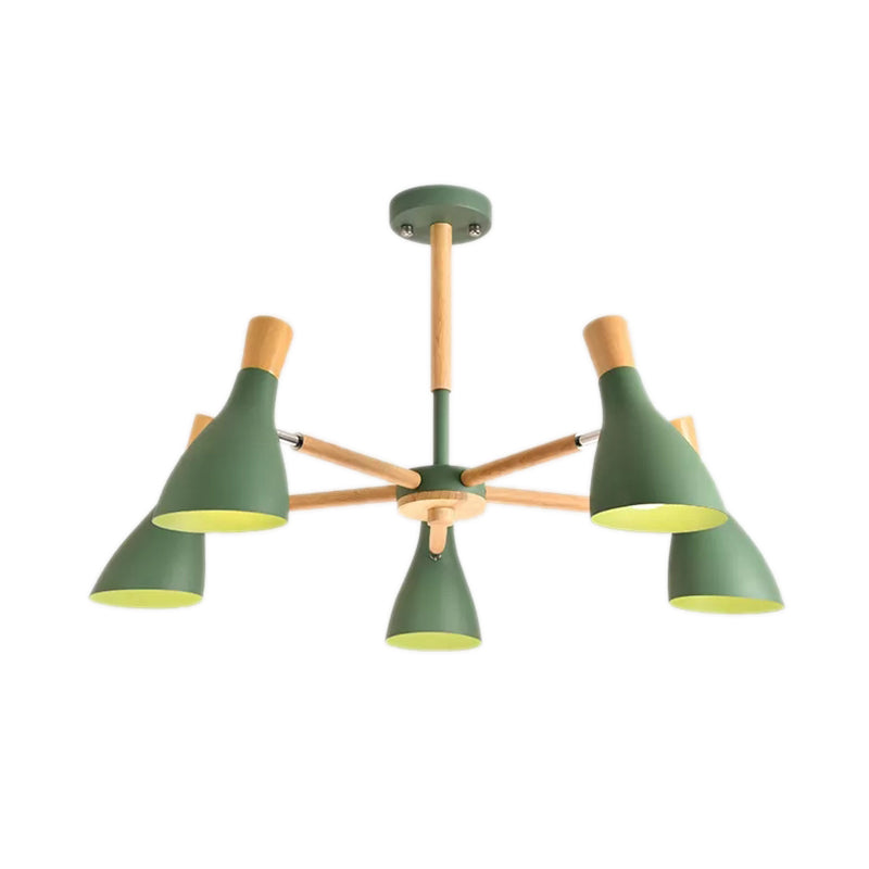 Macaron Half-Bottle Chandelier Metallic Candy Colored Pendant Light for Nursing Room Clearhalo 'Ceiling Lights' 'Chandeliers' Lighting' options 55515
