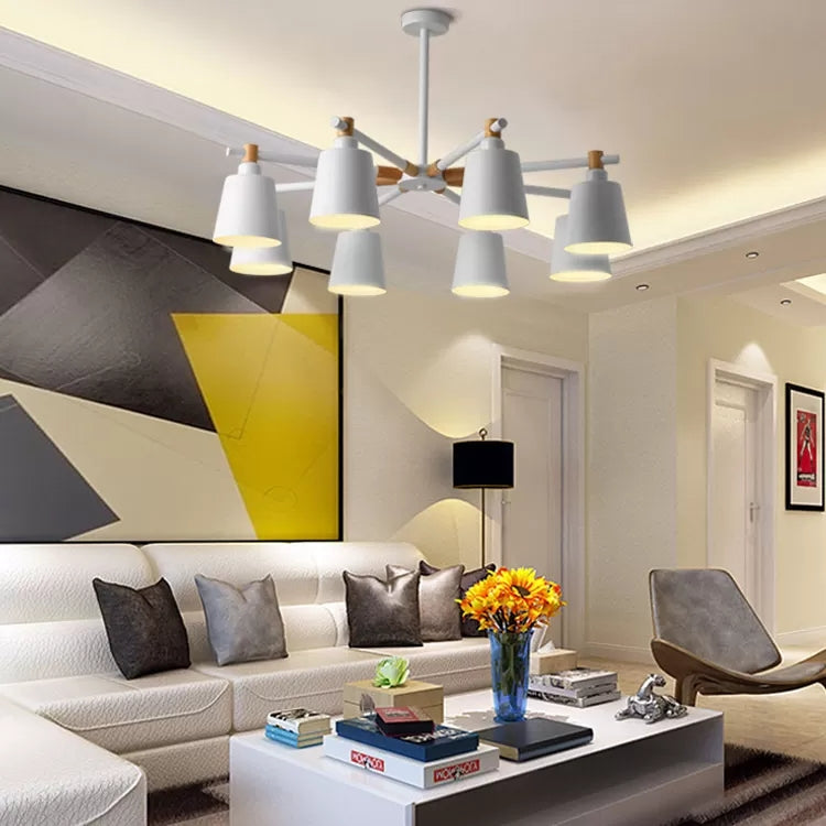 Nordic Style Bucket Chandelier Metal Multi-Head Suspension Light for Game Room Clearhalo 'Ceiling Lights' 'Chandeliers' Lighting' options 55533