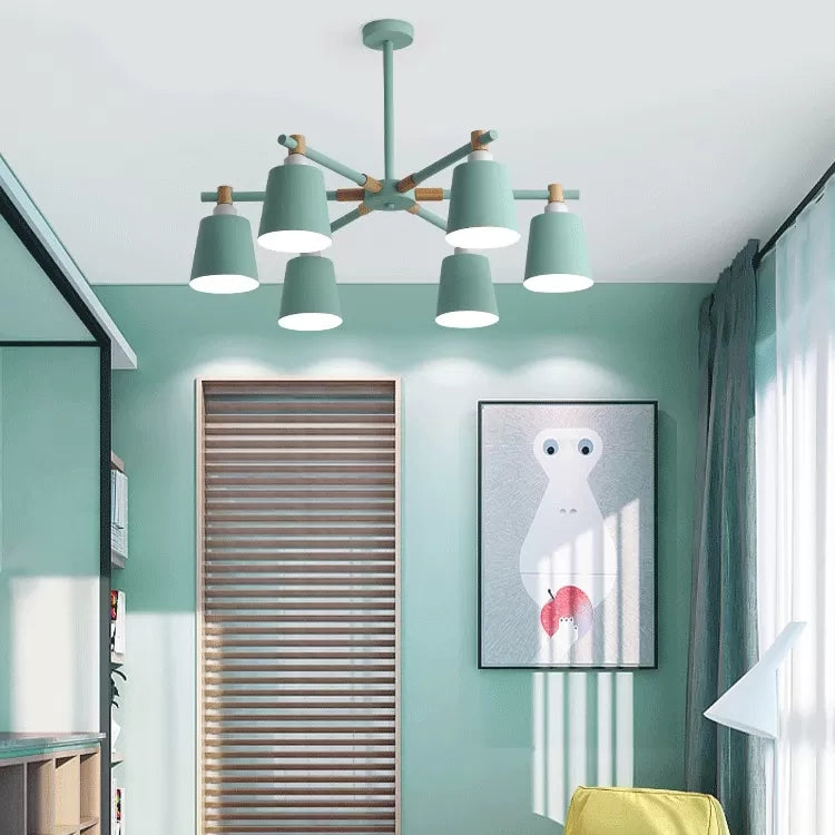 Nordic Style Bucket Chandelier Metal Multi-Head Suspension Light for Game Room Clearhalo 'Ceiling Lights' 'Chandeliers' Lighting' options 55538