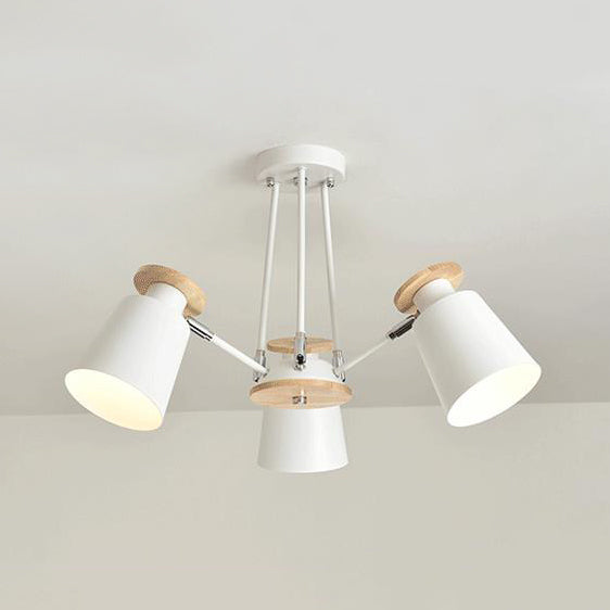 Rotatable Bucket Shade Chandelier Nordic Simple Metal Pendant Light for Living Room Clearhalo 'Ceiling Lights' 'Chandeliers' Lighting' options 55558