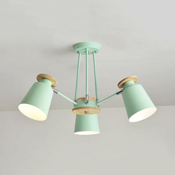Rotatable Bucket Shade Chandelier Nordic Simple Metal Pendant Light for Living Room Clearhalo 'Ceiling Lights' 'Chandeliers' Lighting' options 55562