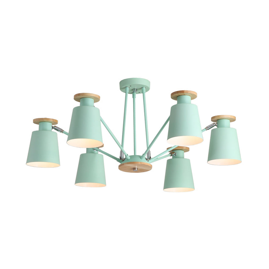 Rotatable Bucket Shade Chandelier Nordic Simple Metal Pendant Light for Living Room Clearhalo 'Ceiling Lights' 'Chandeliers' Lighting' options 55563