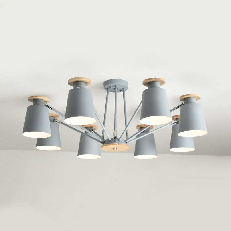 Rotatable Bucket Shade Chandelier Nordic Simple Metal Pendant Light for Living Room Clearhalo 'Ceiling Lights' 'Chandeliers' Lighting' options 55569