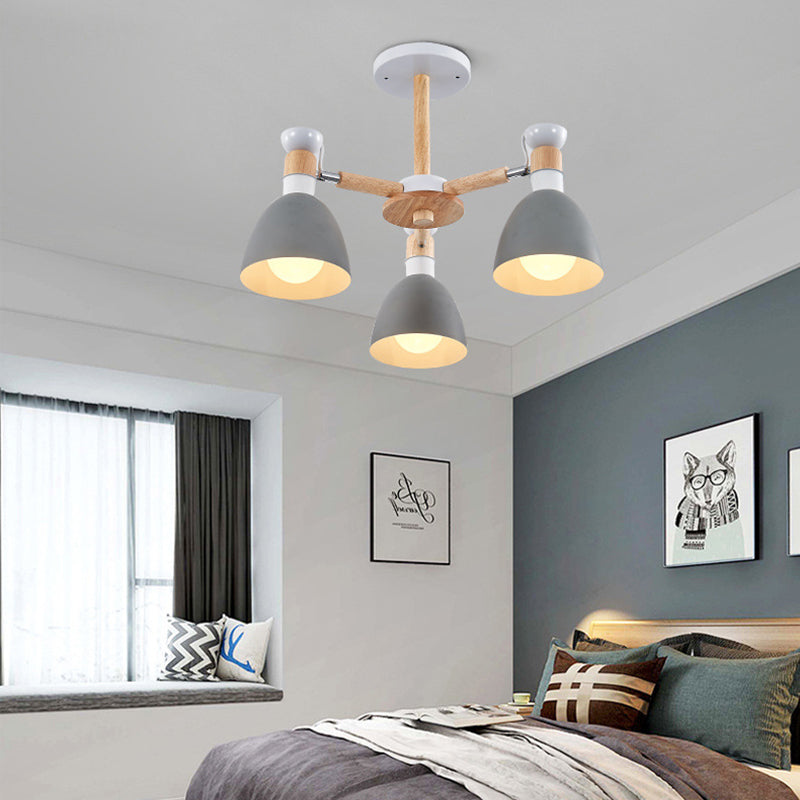 Rotatable Metal Bowl Chandelier Shop Kindergarten Macaron Stylish Hanging Light Clearhalo 'Ceiling Lights' 'Chandeliers' Lighting' options 55601