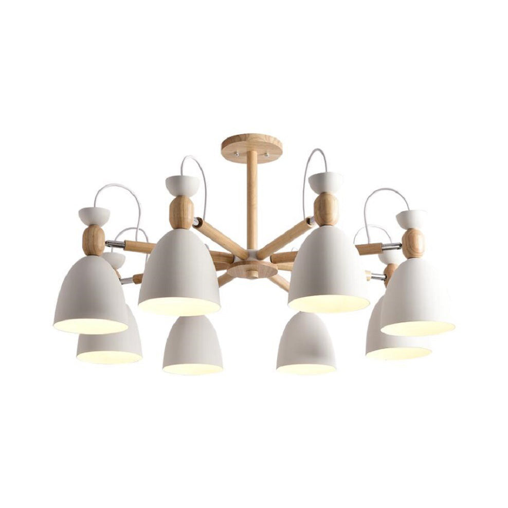 Metal Domed Hanging Light Rotatable Nordic Stylish Chandelier for Study Room Clearhalo 'Ceiling Lights' 'Chandeliers' Lighting' options 55617