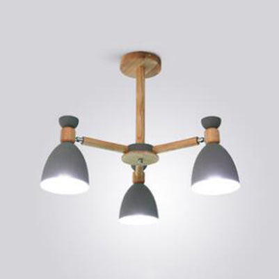 Metal Domed Hanging Light Rotatable Nordic Stylish Chandelier for Study Room Clearhalo 'Ceiling Lights' 'Chandeliers' Lighting' options 55619