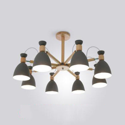 Metal Domed Hanging Light Rotatable Nordic Stylish Chandelier for Study Room Clearhalo 'Ceiling Lights' 'Chandeliers' Lighting' options 55622