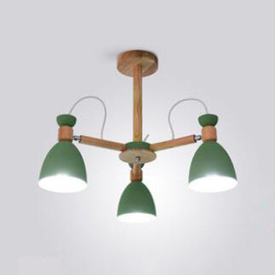 Metal Domed Hanging Light Rotatable Nordic Stylish Chandelier for Study Room Clearhalo 'Ceiling Lights' 'Chandeliers' Lighting' options 55624