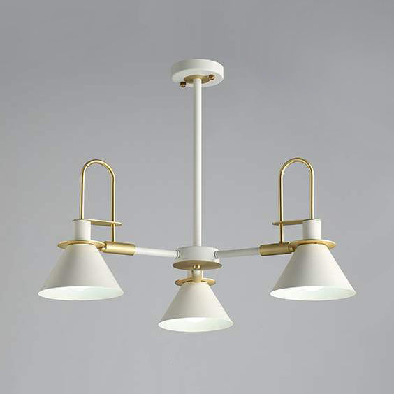 Macaron Loft Funnel Chandelier Metal Undertint Suspension Light for Nursing Room Clearhalo 'Ceiling Lights' 'Chandeliers' Lighting' options 55643