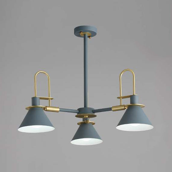 Macaron Loft Funnel Chandelier Metal Undertint Suspension Light for Nursing Room Clearhalo 'Ceiling Lights' 'Chandeliers' Lighting' options 55647