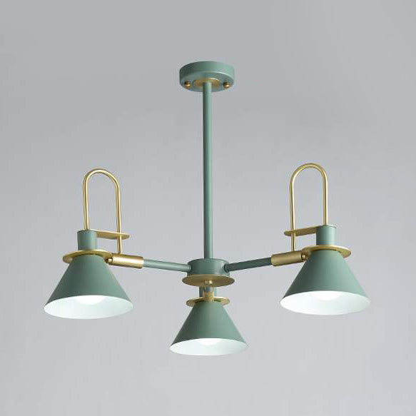 Macaron Loft Funnel Chandelier Metal Undertint Suspension Light for Nursing Room Clearhalo 'Ceiling Lights' 'Chandeliers' Lighting' options 55653