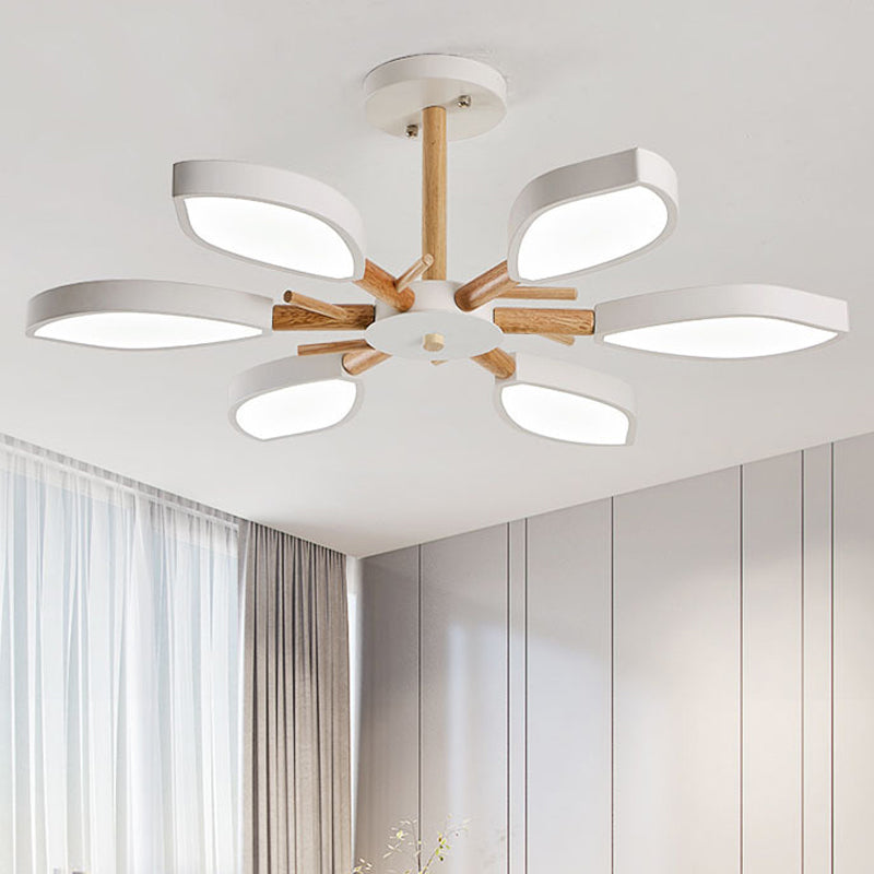 Nordic Style Macaron Style Chandelier Leaf Shade Acrylic Adult Hanging Light for Living Room Clearhalo 'Ceiling Lights' 'Chandeliers' Lighting' options 55670