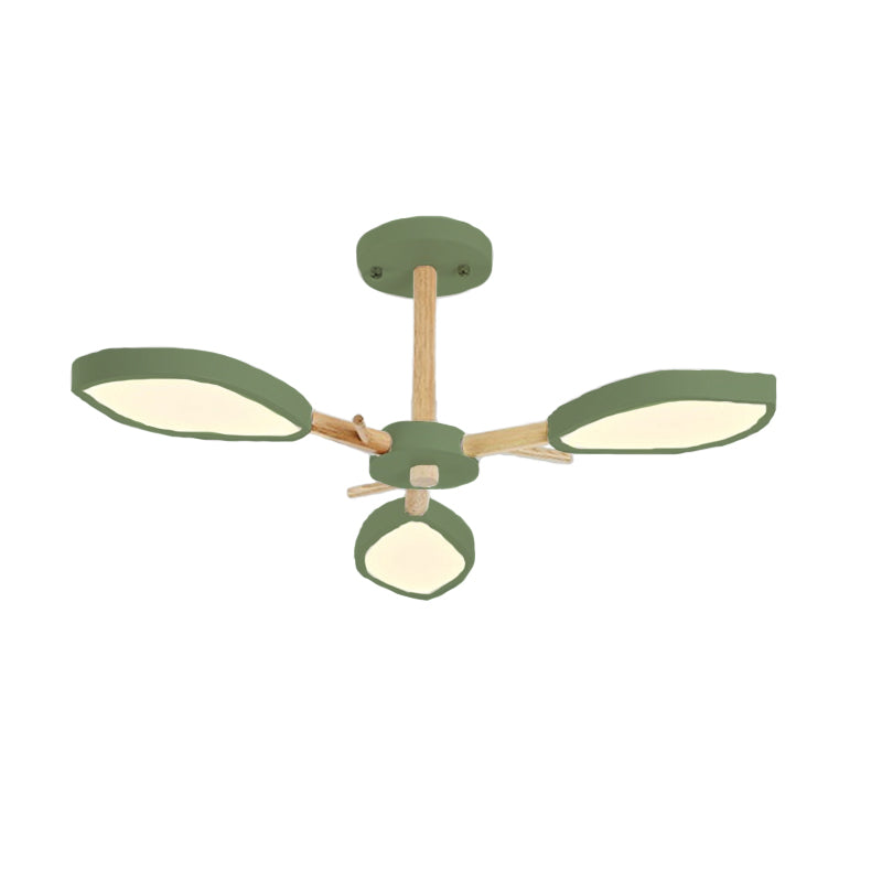 Nordic Style Macaron Style Chandelier Leaf Shade Acrylic Adult Hanging Light for Living Room 3 Green Clearhalo 'Ceiling Lights' 'Chandeliers' Lighting' options 55684_1e93c6d3-4d2f-42c7-9e93-031d51d0100a