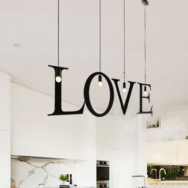 1 Light Letter Shaped Pendant Lighting Industrial Black Stainless Steel Adjustable Ceiling Light Fixture for Bedroom Clearhalo 'Art Deco Pendants' 'Black' 'Cast Iron' 'Ceiling Lights' 'Ceramic' 'Crystal' 'Industrial Pendants' 'Industrial' 'Metal' 'Middle Century Pendants' 'Pendant Lights' 'Pendants' 'Rustic Pendants' 'Tiffany' Lighting' 5572