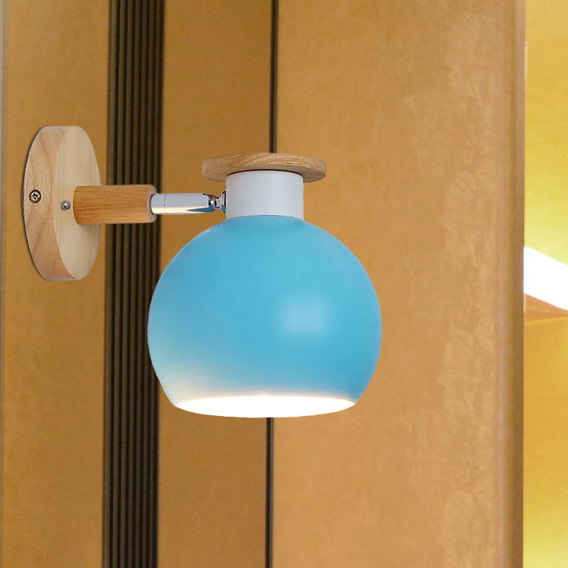 Circle Study Room Wall Sconce Metal Modern Style 1 Light Candy Colored Wall Light Clearhalo 'Wall Lamps & Sconces' 'Wall Lights' Lighting' 559282