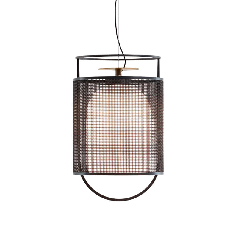 Black Half Capsule Drop Pendant Modern Single Milk Glass Shade Ceiling Light with Mesh Screen Clearhalo 'Ceiling Lights' 'Modern Pendants' 'Modern' 'Pendant Lights' 'Pendants' Lighting' 559742
