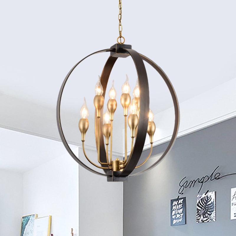 4/8 Lights Ceiling Light Traditional Candelabra Metal Hanging Chandelier in Black for Living Room 8 Black Clearhalo 'Ceiling Lights' 'Chandeliers' Lighting' options 560341_3b2569b9-ea97-4a95-9f1b-b8f40fc89aff