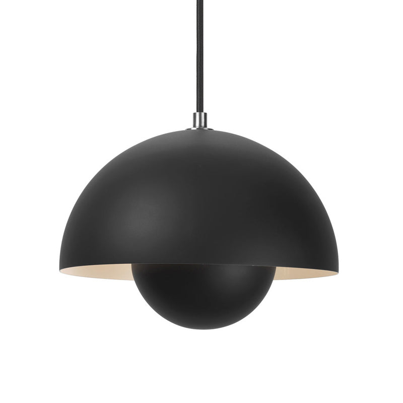 Silver/Red/Yellow Metal Pendant Lighting with Dome Shade Nordic Hanging Ceiling Light for Dining Room Clearhalo 'Ceiling Lights' 'Modern Pendants' 'Modern' 'Pendant Lights' 'Pendants' Lighting' 597374